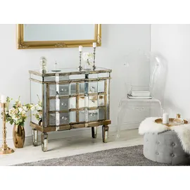 Beliani Kommode 81 x 80 x 35 cm Silber/Gold