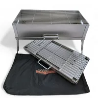 Grillpeter Mangal Picknick Edelstahl 2mm Schaschlikgrill klappbar mit Grillrost