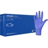 Nitrylex Basic Einweg-Nitrilhandschuhe, schützende Untersuchungshandschuhe, puderfrei, unsteril, Blau , Größe L (8-9), beidhändig tragbar, strukturierte Fingerkuppe, dispenser box 100 Stk