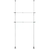 WENKO Kleiderstange Herkules, 2er Set Ergänzungs-Stange für individuell verstellbares Ordnungssystem, waagerechte Stange als Erweiterung zum Teleskop-System Herkules, Ø 3 x 75-120 cm, aus Metall, Weiß