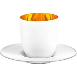 Eisch Espressoglas Cosmo pure white gold/reinweiß - Weiß/Gold