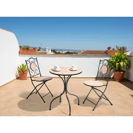 Beliani Bistro Set ADRANO Metall Schwarz