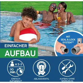 BESTWAY Power Steel Swim Vista Series Set 427 x 250 x 100 cm steinwandoptik inkl. Filterpumpe