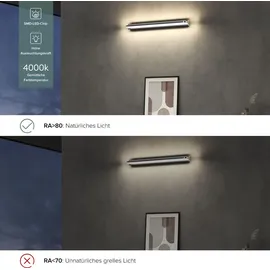 doporro LED Badlampe Spiegellampe 4000K Badezimmer Lampe led Wandleuchte Chrom 14W SparkLuxe