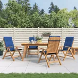 vidaXL Gartenstühle mit Kissen 4 Stk. Massivholz Teak