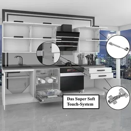 Belini Küchenzeile L-Form 460 x 204 cm Weiß matt