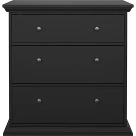 VCM ebuy24 Kommode 3 Schubladen Schwarz Matt.