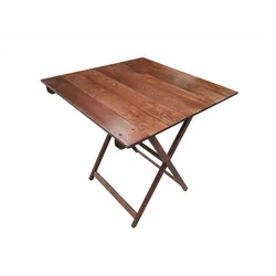 Wellhome Klapptisch aus Buchenholz mit Nussbaum-Lackfinish 70x70x76 cm