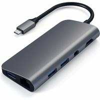 Satechi Aluminium Type-C Multimedia Adapter, space gray, USB-C 3.0 (ST-TCMM8PAM)