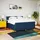vidaXL Boxspringbett mit Matratze Blau 180x200 cm Stoff