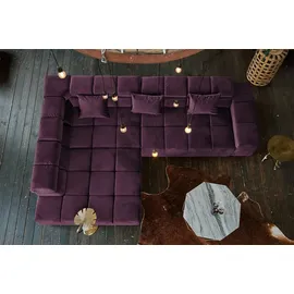 KAWOLA Sofa NEVADA Ecksofa Velvet purple Recamiere links