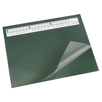 Läufer 44531 Durella DS Schreibtischunterlage mit transparenter Auflage und Kalender, rutschfeste Schreibunterlage, 40 x 53cm, grün