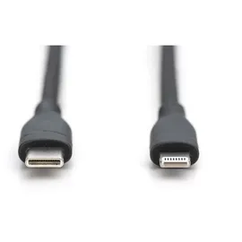 Digitus Lightning Silikon Anschlusskabel, USB-C - Lightning, 2m, schwarz