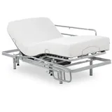 Geriafy – Lattenrost elektrisch verstellbar mit 20 cm viscoelastischer Tencel-Matratze | Frisches und weiches Gewebe | Klappbare Bettgitter (90x190 cm, Drahtlose Kontrolle)