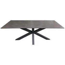 Mr. Deko Gartenmöbelset Diningsessel Cadiz mit Tisch Almeria 200x90cm - Grau