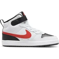 NIKE Kinder Freizeitschuhe Court Borough Mid 2, WHITE/UNIVERSITY RED-BLACK, 30