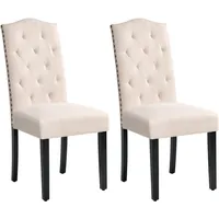 Beliani Esszimmerstuhl 2er Set SHIRLEY Stoff Hellbeige