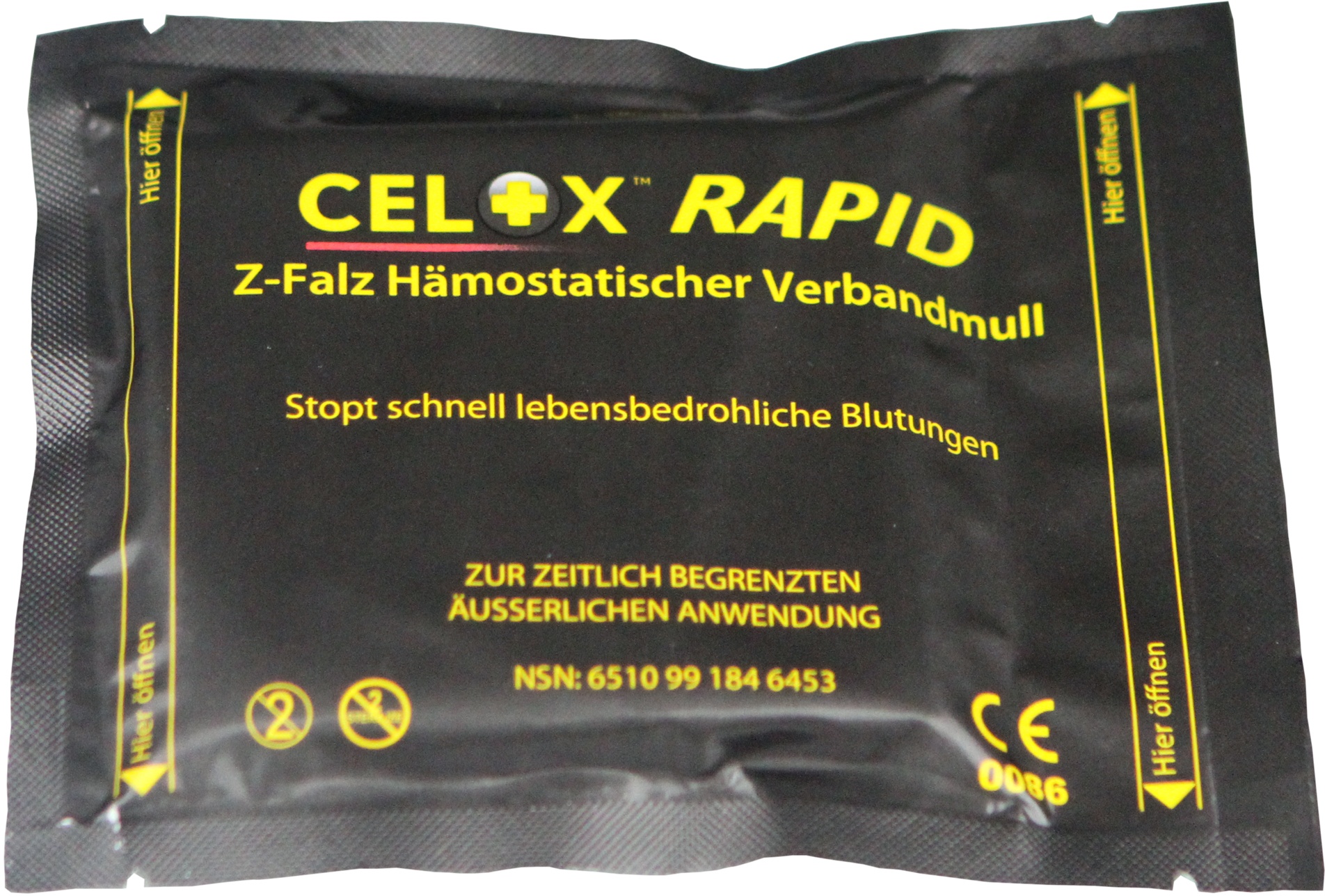 CELOX Gauze Rapid gefaltet (7,6 cm x 1,52 m) schnellstes Hämostyptikum Kompressi...