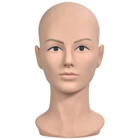 Weiblicher Übungskopf, Puppenkopf ohne Haare für Perückenherstellung, als Display für Brillen oder Hüte, mit kostenloser Klemme