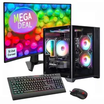 gamemax Gaming-PC Infinity Mini SET2633 2023 32" Curved AMD Ryzen 5 7500F 4,0 GHz 32 GB RAM 1 TB SSD GeForce RTX 5060 Ti Windows 11