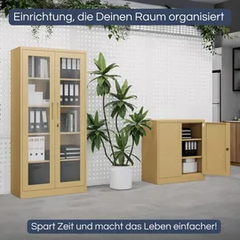 Jan Nowak Vitrinenschrank abschließbar AMELIA Glastüren, 185 x 90 x 40 cm, Wohnzimmer, Wohnwände, Vitrinenschränke