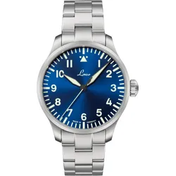 Laco Fliegeruhr Basis Augsburg Blaue Stunde 42 MB 42 mm Automatik" 862100.MB" - Blau mit Sonnenschliff,arabische Zahlen und Indexe mit Superluminova C3 belegt - 42,0mm