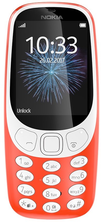 Nokia 3310 2G Mobiltelefon (2,4 Zoll Farbdisplay, 2MP Kamera, Bluetooth, Radio, MP3 Player, Dual Sim) warm red