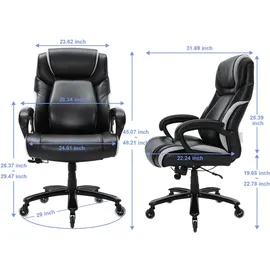 Vevor Chefsessel PU Leder Schwarz