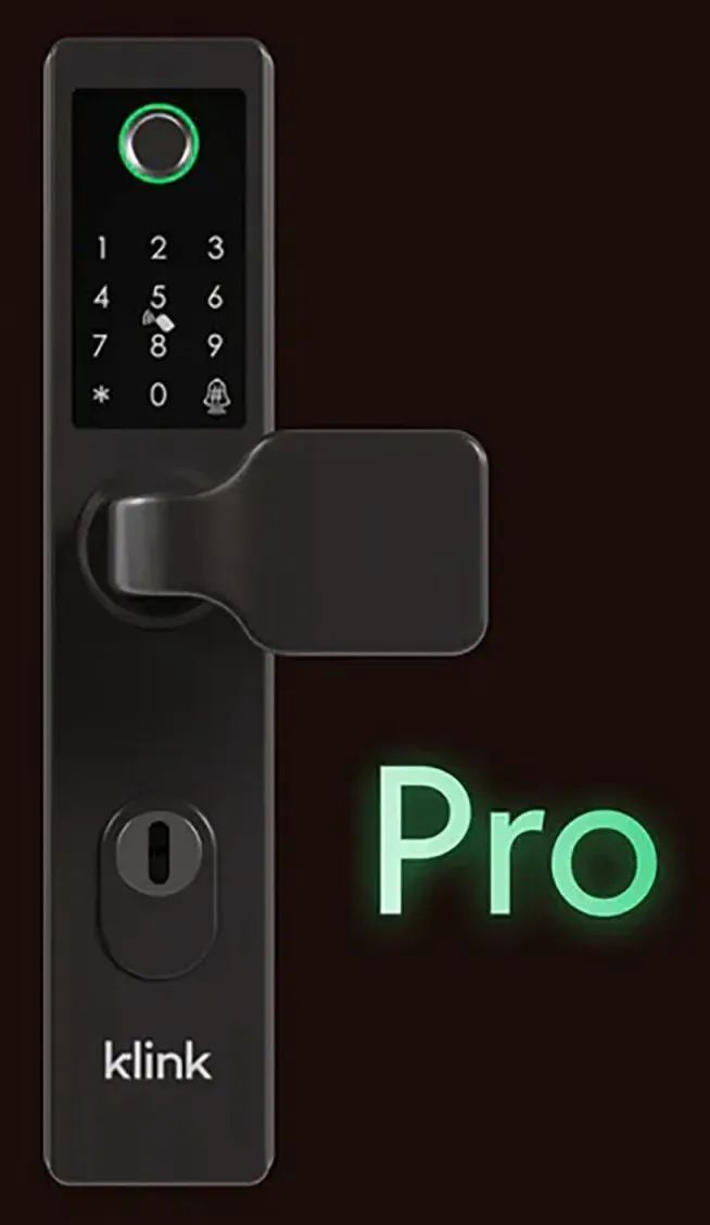 Klink elektronischer Türschloss Türgriff Fingerabdruck Smart One Pro Schwarz