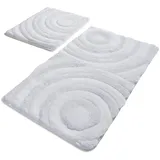 Badteppich-Set, 2-teilig, Weiß