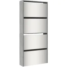 vidaXL Schuhschrank mit Spiegel 63 x 134 x 17 cm grau / grau