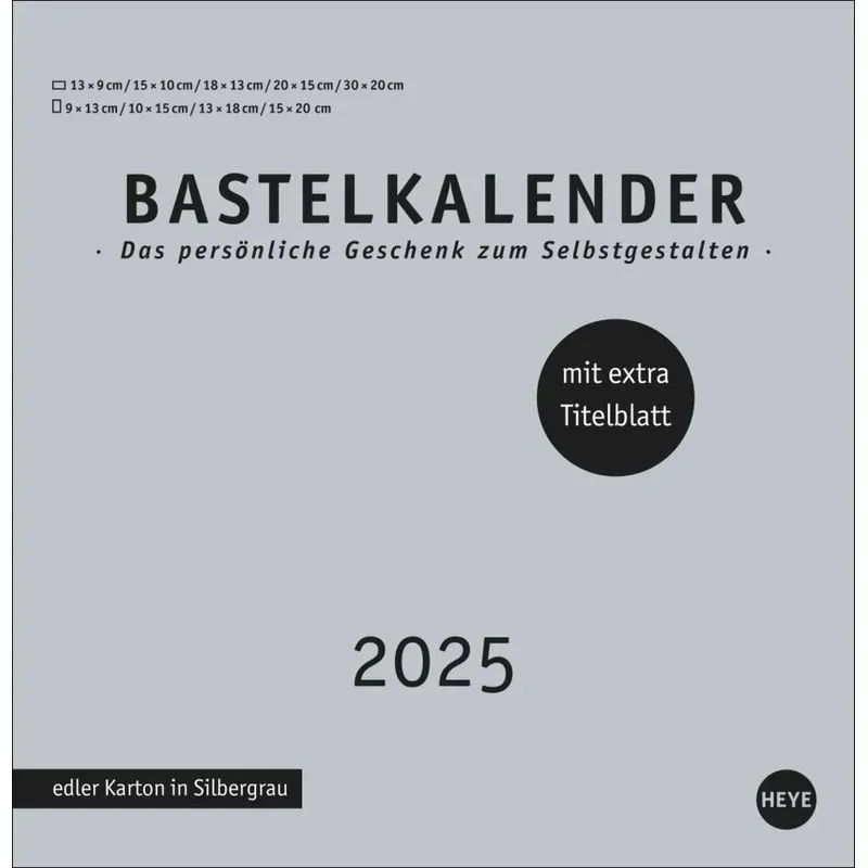 Premium-Bastelkalender Silbergrau Groß 2025