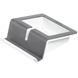 HAN-Bürogeräte Tabletständer UP Tablet Stand mit Soft-Grip Oberfläche und Kabelhalter Tablet-Ständer grau