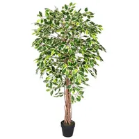 Homescapes Kunstbaum Ficus Benjamini grün weiß 180 cm