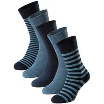 SCHIESSER Socken 5er Pack Blau/gestreift 43-46