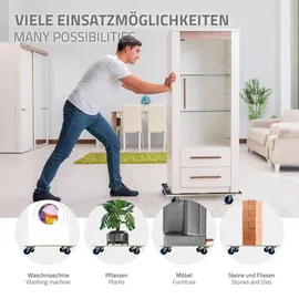 ECD Germany 2er Set Transportroller 60x80 cm, bis 800 kg Siebdruckplatte für Umzug, Rollbrett Möbelroller Möbel-Transport Möbelhund