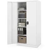 Jan Nowak Metallschrank abschließbar Büroschrank Werkstattschrank Dokumentenschrank Ordnerschrank aus Stahl 185 x 60 x 90 cm, Aktenschrank mit 4 verstellbaren Regalböden