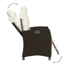 vidaXL Gartensessel mit Fußteil 2 Stk. Verstellbar Braun Poly Rattan