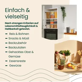 uandu Vorratsdosen mit Deckel Luftdicht Set, BPA frei, Aufbewahrungsbox Küche, Vorratsdosen-Sets, Vorratsdose Küchenorganizer, Vorrats... - Weiß