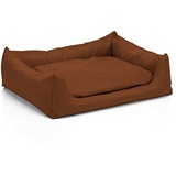 Juelle Hundebett aus Kunstleder Hundebett Kuschelbett Sofy Rex S-XXL (70x50cm, Karamel)