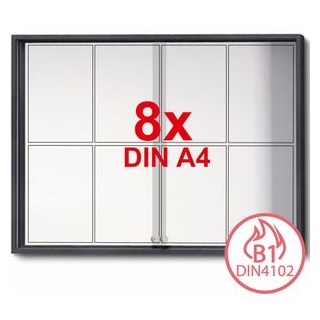 Showdown® Displays Schaukasten SLIM grau 8x DIN A4