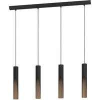 EGLO Barbotto 4-flg. GU10 120 cm schwarz/holz