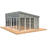 Palmako Pavillon Nova 21,5 m2 Grau tauchimprägniert