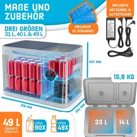 Kesser Kompressor Kühlbox 2in1 Doppelzone 49 l