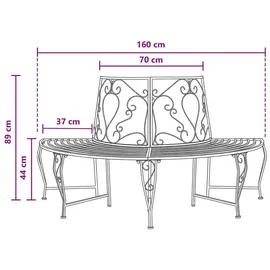 vidaXL Baumbank 160 x 80 x 89 cm Antikbraun