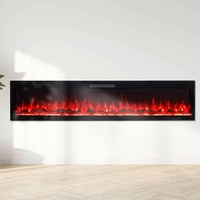 Glow Fire Elektrokamin 'Inside 182' | LED Wandkamin in schwarz mit Heizung (1500 W) | HxBxT: 45,7x182,3x12,6 cm