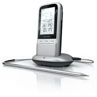 Arendo Grillthermometer 19 x 12,5 cm Edelstahl silber