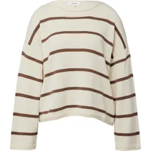 s.Oliver Gestreifter Pullover im Relaxed Fit Beige/Braun 4XL