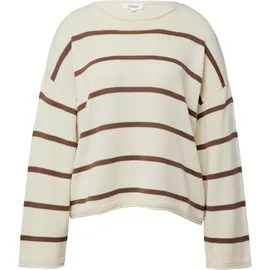 s.Oliver Gestreifter Pullover im Relaxed Fit Beige/Braun 4XL