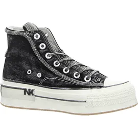 nan-ku Damen Plateau-Sneaker Schwarz 40